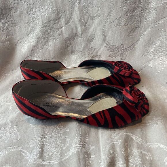 Ross Hommerson Monet Open Toe Zebra Print Dressy Flats Size 8.5 - Picture 6 of 10